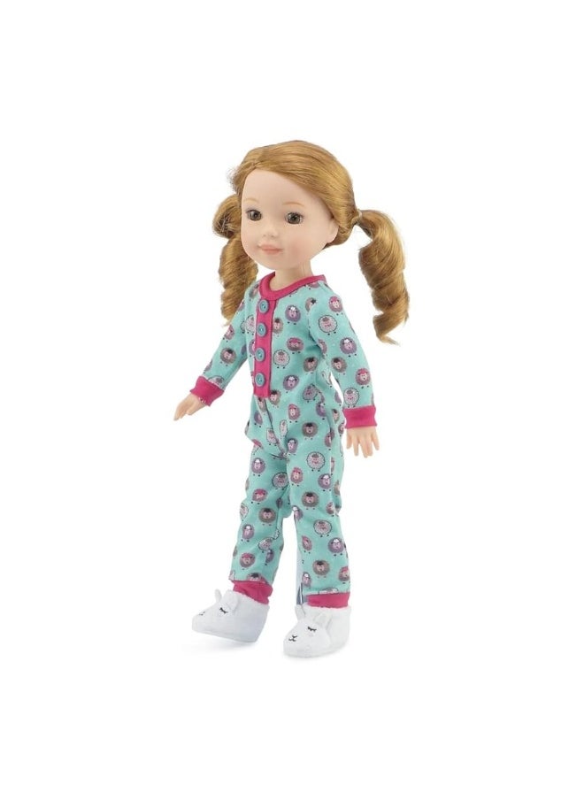 Emily Rose Emily Rose 14.5 Inch Doll Clothes Lamb Print 14" Doll Pajamas PJs Gift Set, Including Doll Slippers! | Gift Boxed! | Compatible with Wellie Wishers and Glitter Girls Dolls  - Image 5