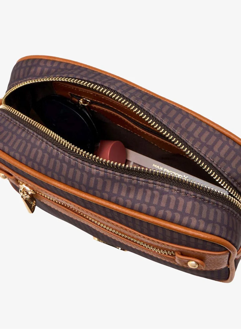 MISSY BROWN Women Monogram Print Crossbody Bag with Detachable Strap and Zip Closure for Women | Best Price UAE