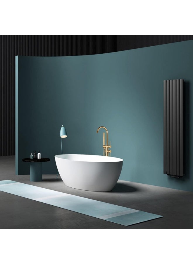 YD Luxury Gold Floor Standing Bathtub Faucet with Handheld Shower | Brass Freestanding Bath Mixer Tap, Modern Waterfall Tub Filler for Bathroom Spa Experience - Image 4