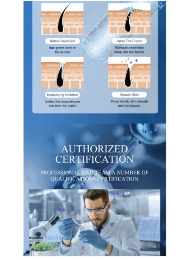 Fair King Hair removal cream for armpit hair removal, leg hair, special for sensitive skin, soothing and repairing underarms, hair removal without leaving traces per bottle 40g - Image 3