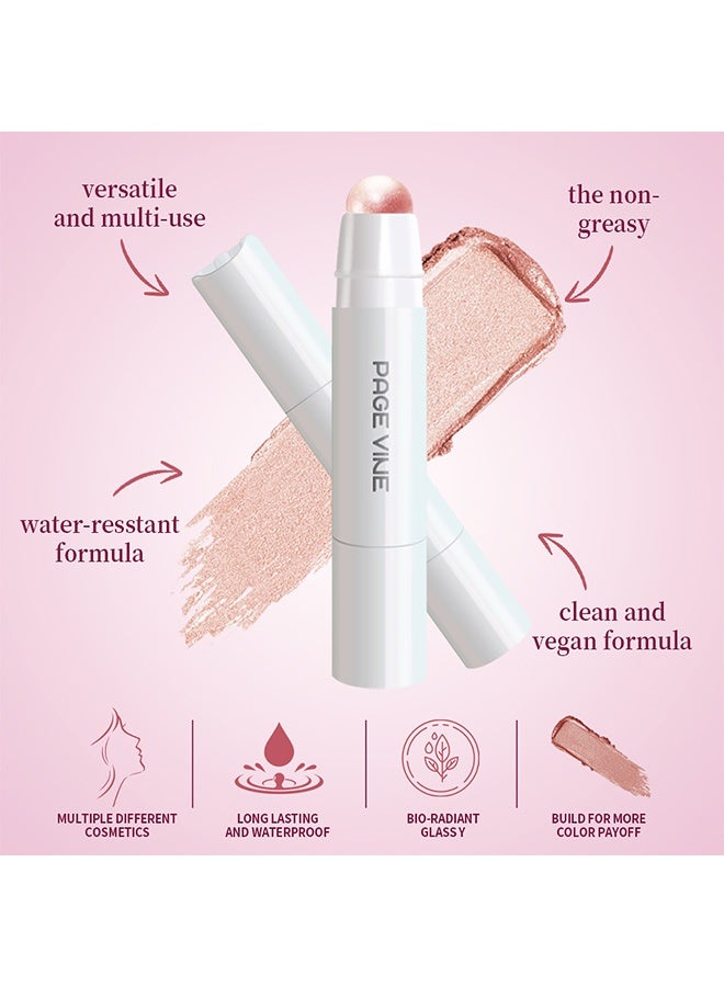 PAGE VINE Highlighter - Transparent and Natural Water-Glow Matte Pearl Highlighting Eyeshadow for Modifying, Illuminating and Enhancing #3 - Image 5