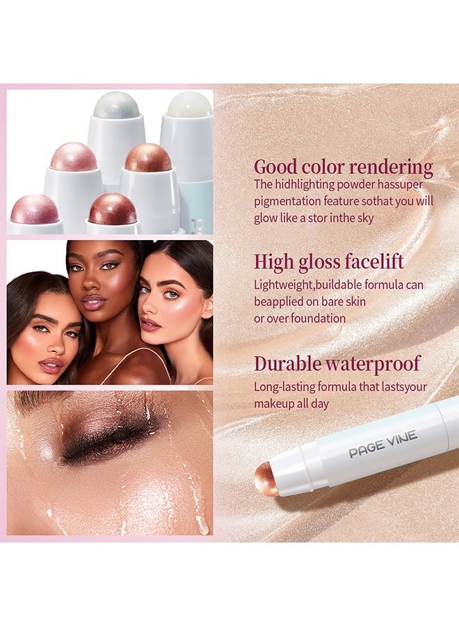 PAGE VINE Highlighter - Transparent and Natural Water-Glow Matte Pearl Highlighting Eyeshadow for Modifying, Illuminating and Enhancing #3 - Image 4