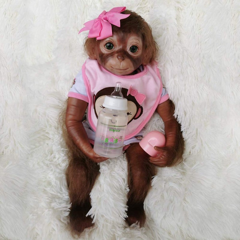 Wamdoll 20 inches 50CM Realistic Reborn Monkey Baby Dolls Weighted Body Very Soft Silicone Vinyl Lifelike Collectible Flexible Doll Feel Real - Image 2