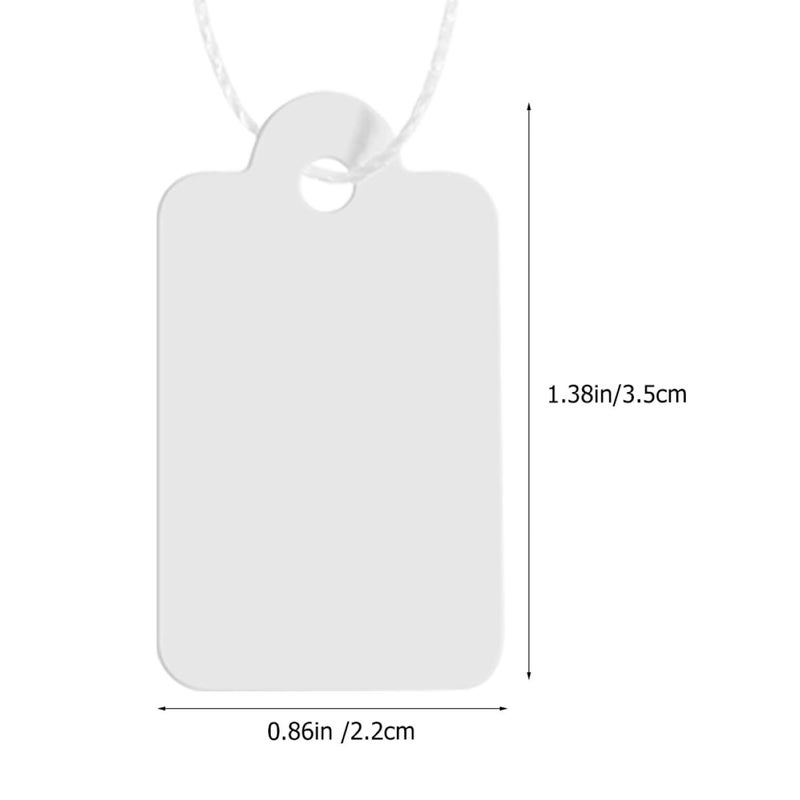 White Paper Jewelry Price Tags With String 3 5cm X 2 2cm Writable Labels 500 Pieces Set - Image 3
