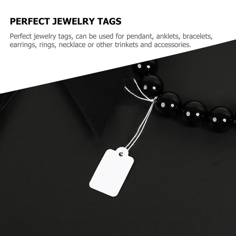 White Paper Jewelry Price Tags With String 3 5cm X 2 2cm Writable Labels 500 Pieces Set - Image 4