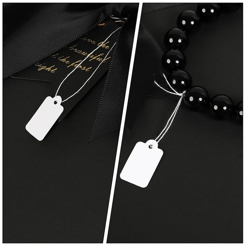 White Paper Jewelry Price Tags With String 3 5cm X 2 2cm Writable Labels 500 Pieces Set - Image 5