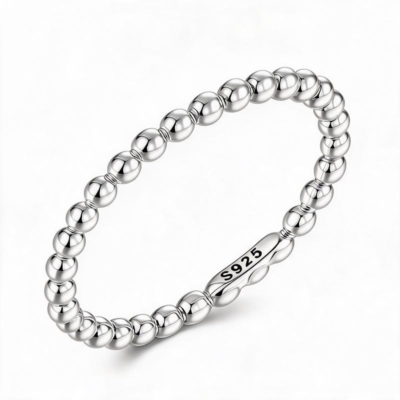 925 Sterling Silver Ring: Size 7 Hypoallergenic Comfort - Ultra-Thin 1.7mm Stackable Band Polished Beaded Minimalist Ring for Women Daily Wear & Special Occasions - Image 4