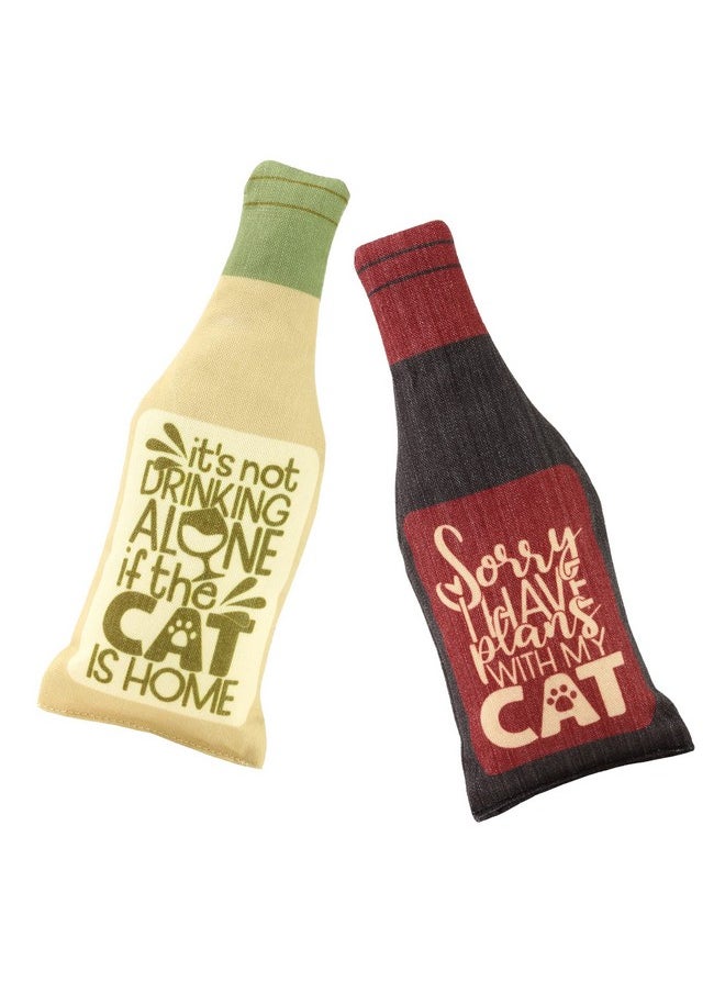 Plum Hill - Wine Bottle Catnip Toys For Cats And Kittens Plush Wine Bottle  Funny Cat Toy Moscato And Catbernet  Cat Nip Toy For Wine Drinking Cat Moms And Dads - Image 1