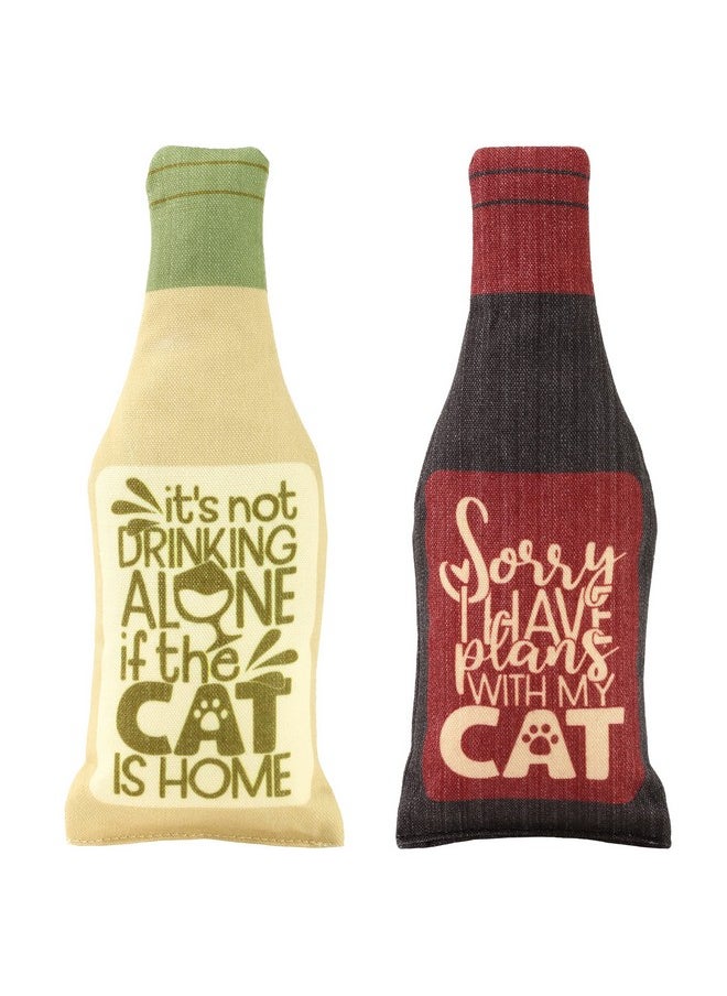 Plum Hill - Wine Bottle Catnip Toys For Cats And Kittens Plush Wine Bottle  Funny Cat Toy Moscato And Catbernet  Cat Nip Toy For Wine Drinking Cat Moms And Dads - Image 1