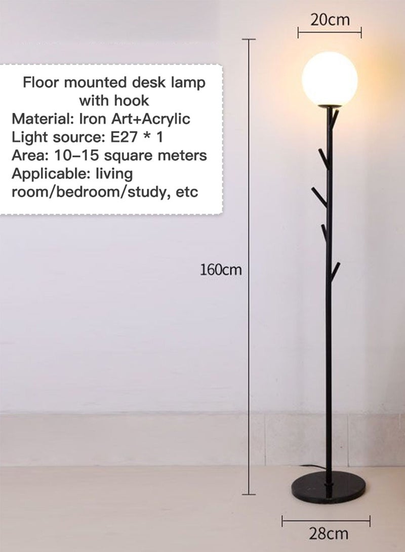 Sharpdo Minimalist Floor Lamp With Coat Hook Modern LED Three-color Dimmer Standing Light With Hook Remote Control 9w - Image 4