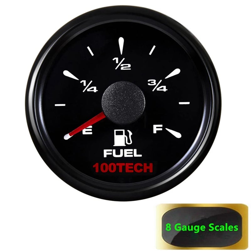 100TECH Marine Fuel Gauge Boat Gauge Fuel Gauge Aftermarket Fuel Level Gauge Marine Automotive Replacement Gauge 240-33ohm 0-190ohm 240-30ohm 0-180ohm 10-180ohm Motocycle Car Truck Vehicle All Black - Image 4