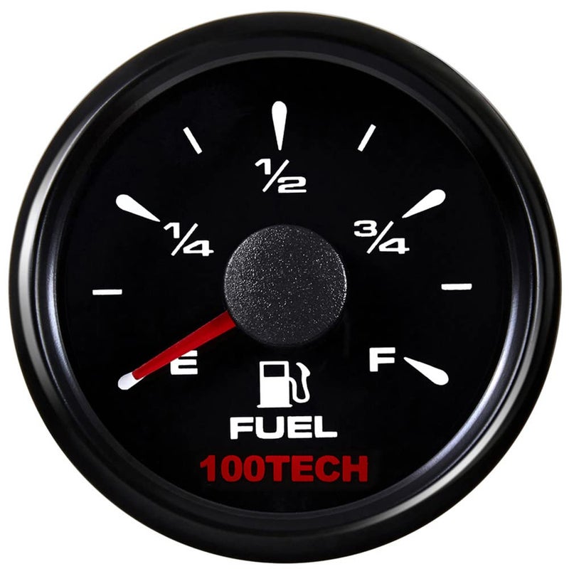 100TECH Marine Fuel Gauge Boat Gauge Fuel Gauge Aftermarket Fuel Level Gauge Marine Automotive Replacement Gauge 240-33ohm 0-190ohm 240-30ohm 0-180ohm 10-180ohm Motocycle Car Truck Vehicle All Black - Image 1