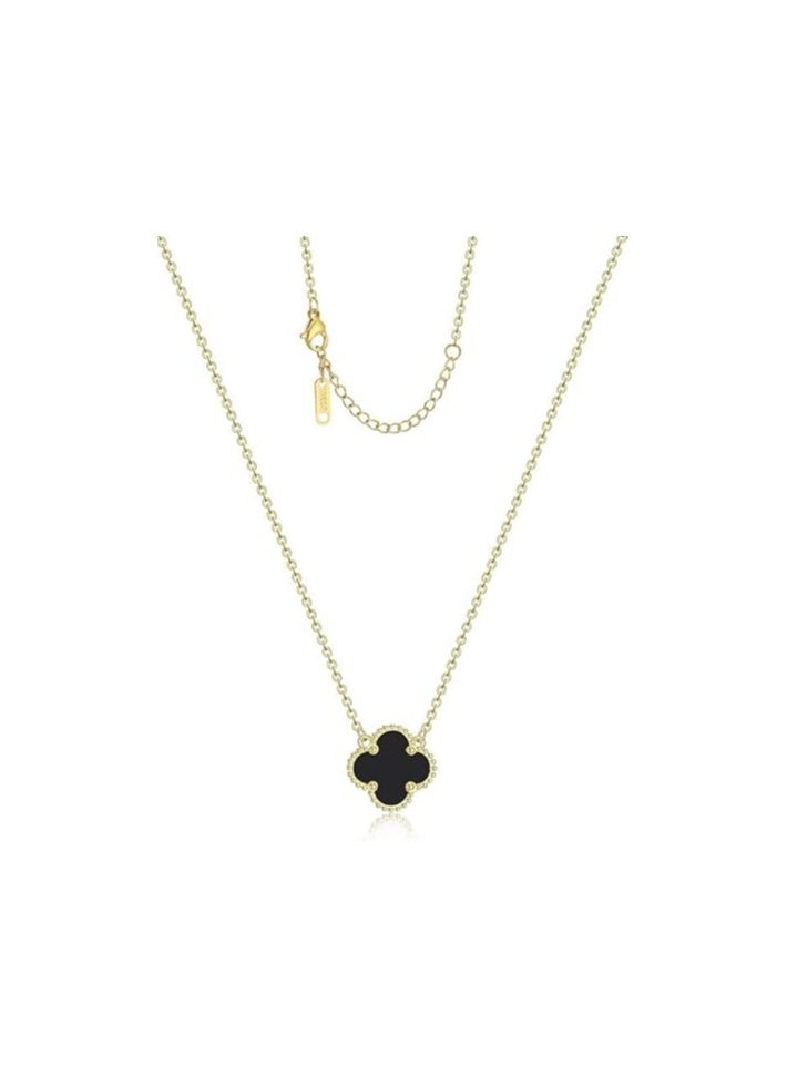 Fayrouz Jewellery - Clover Pendant Necklace for Women, 18K Gold Plated Stainless Steel, Four Leaf Clover Necklace, Simple Design - Image 1