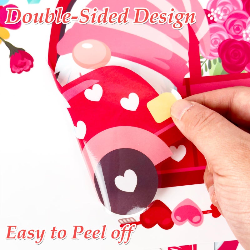 AOWDIAO Valentines Day Decorations 107 Pcs Valentines Window Clings Double Sided Holiday Window Stickers Decor - Image 3
