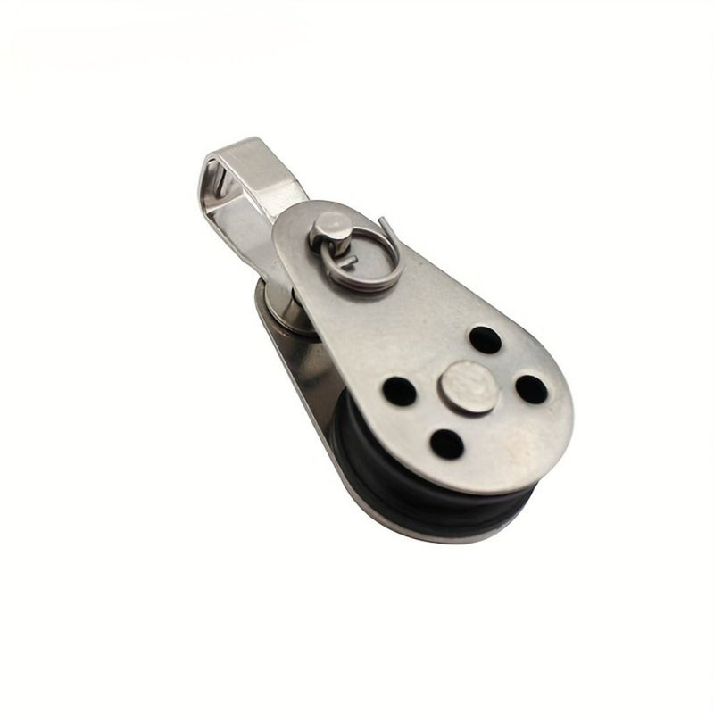 2 Pcs Stainless Steel Nylon Kayak Pulley Block For Sailboat Yacht Silvery - Image 4