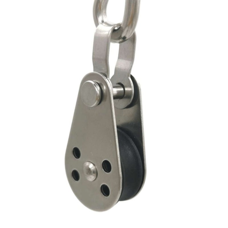 2 Pcs Stainless Steel Nylon Kayak Pulley Block For Sailboat Yacht Silvery - Image 5