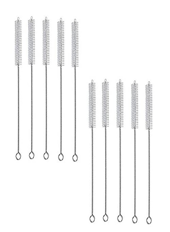 Lappu 360 Degrees Rotation Cleaner Long Straw Brush Straw Cleaning Brush Baby Straw Sipper Cleeaning Brush for Babies Drinking Pipe Tube Cleaning Brush, Multicolour -Combo (Pack of 10) - Image 1