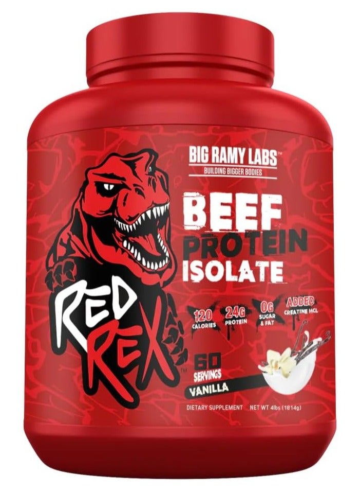 Big Ramy Labs Beef Protein Isolate 4lbs Vanilla Flavor 60 Serving - Image 1