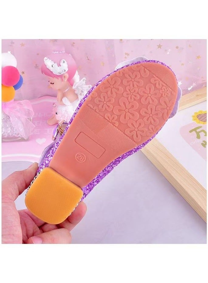 kuromi New Soft soled Princess Shoes Crystal Shoes for Little Girls Leather Shoes  - Image 4