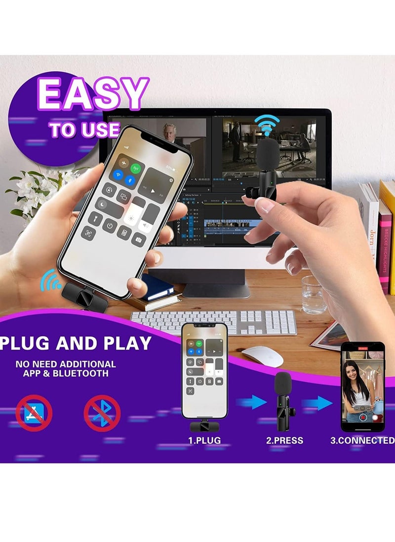 DUSALA Wireless Lavalier Microphone , mobile phone Microphone, Plug & Play No APP Needed, Mini lapel Wireless Microphone ,  - Image 2