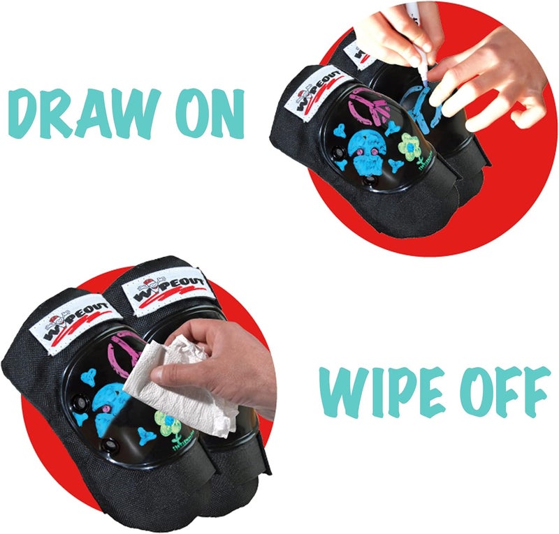 Wipeout Dry Erase Kids’ Pad Set with Knee Pads, Elbow Pads, and Wristguards - Tie Dye, Ages 5+ - Image 3