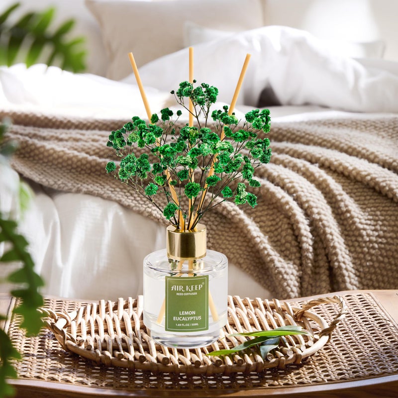 Airkeep Reed Diffuser Set of 3, Coconut Pineapple Lemon Eucalyptus Cranberry Apple Oil Reed Diffusers for Bedroom Living Room Office Aromatherapy Oil Reed Diffuser for Gift 50ml x 3 - Image 4