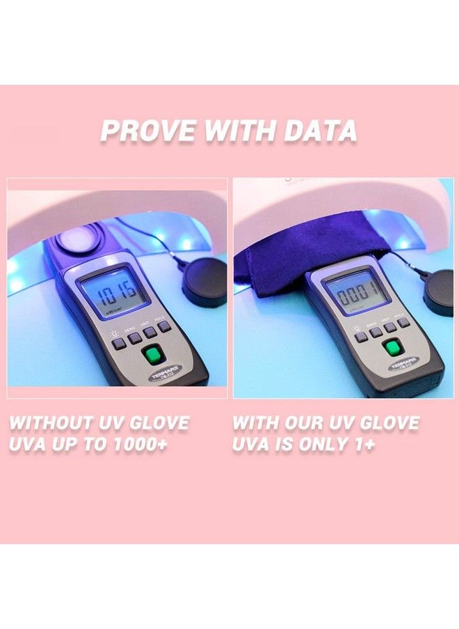 MelodySusie Anti Uv Gloves For Gel Nail Lamp Professional Protection Gloves For Manicures Purple Butterfly Uv Shield Gloves Nail Art Skin Care Fingerless Glove Protect Hands Home Outdoor Use  - Image 4