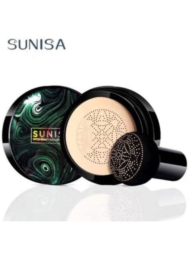 سونيسا كريم أساس سونيسا (Sunisa) الكوري 3 في 1 - خافي عيوب، مرطب، وواقي شمس SPF 50 - مقاوم للماء وثابت 24 ساعة - مع إسفنجة رأس الفطر - Image 1