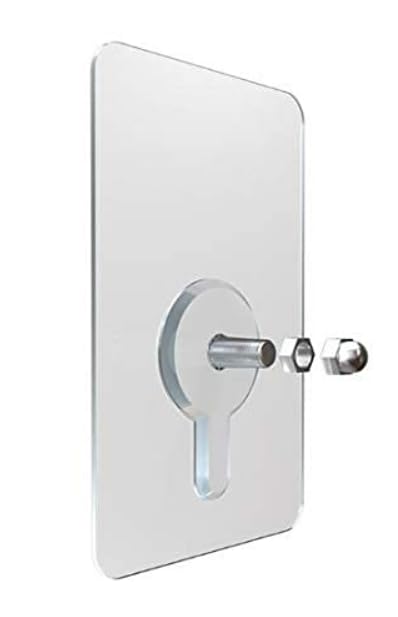 Adhesive Wall Screw Hooks (Pack of 10) PVC, Transparent/No Drill Waterproof Hook - Image 4