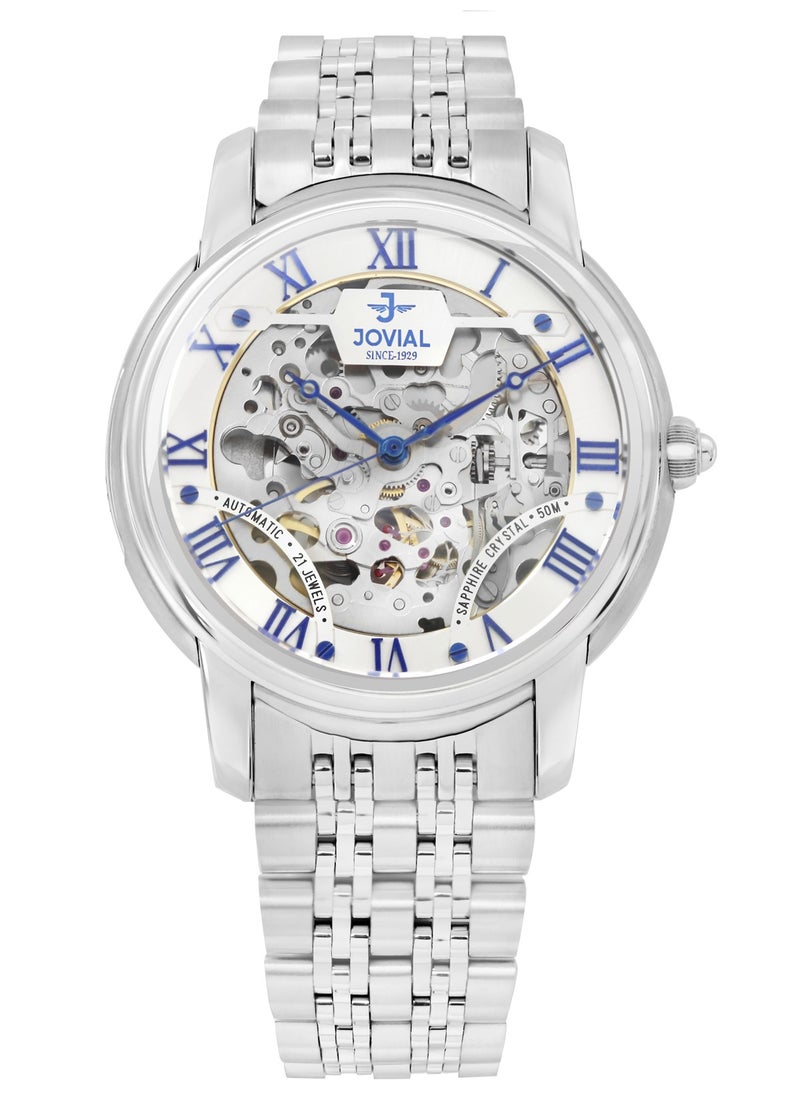 Jovial Men's Fashion metal band watch, 40mm, Blue  - Image 1