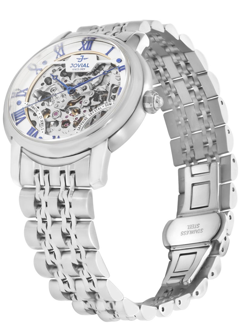Jovial Men's Fashion metal band watch, 40mm, Blue  - Image 2