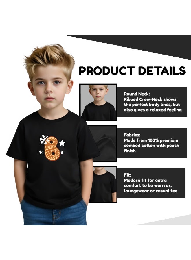 برينت شوب فور مي تي شيرت مطبوع عليه حروف عيد الميلاد الأولى للأطفال للأولاد - هدية عطلة ممتعة واحتفالية لطفلك الصغير - هدايا للأصدقاء والعائلة تي شيرت مطبوع برقبة دائرية للأطفال - Image 4