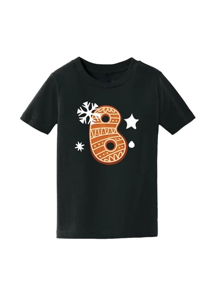 PRINTSHOP4ME - Christmas Initial Letter Printed Kids T-Shirts For Boys-Fun And Festive Holiday Gift For Your Little Guy-Gifts For Friends And Family Printed Round Neck T-Shirts For Kids - Image 1