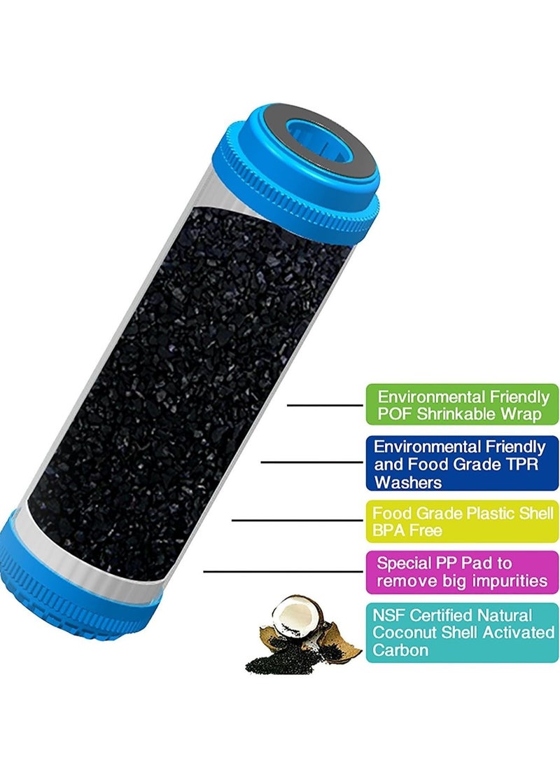 3 pack of 10 Inch Carbon GAC Block Replacement Filter Cartridge for RO Water Filtration System