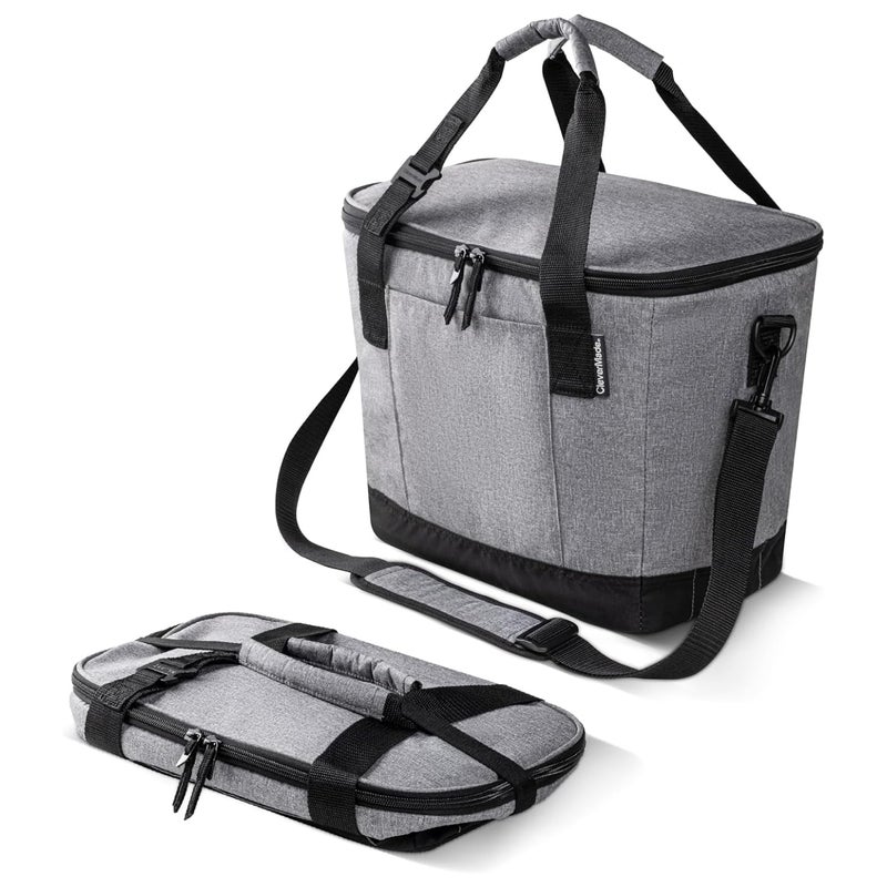 CleverMade Tahoe Collapsible Cooler Bag â€“ Medium Portable Cooler Bag for Travel, Foldable Insulated Cooler for Beach, Picnic & Road Trips, Holds Up to 30 Cans, Leakproof Soft Carry Cooler - Image 1