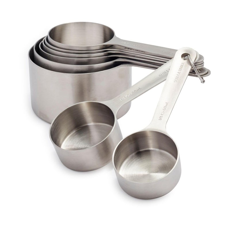 Sur La Table Stainless Steel Measuring Cups Set of 8 Silver