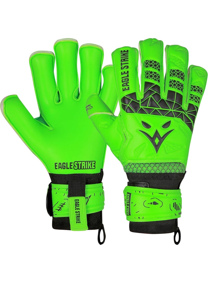 Eagle Strike Goalkeeper Gloves – Professional Goalie Gloves with High-Grip Latex & Removable Finger Protection (Training & Match Use) - Image 1