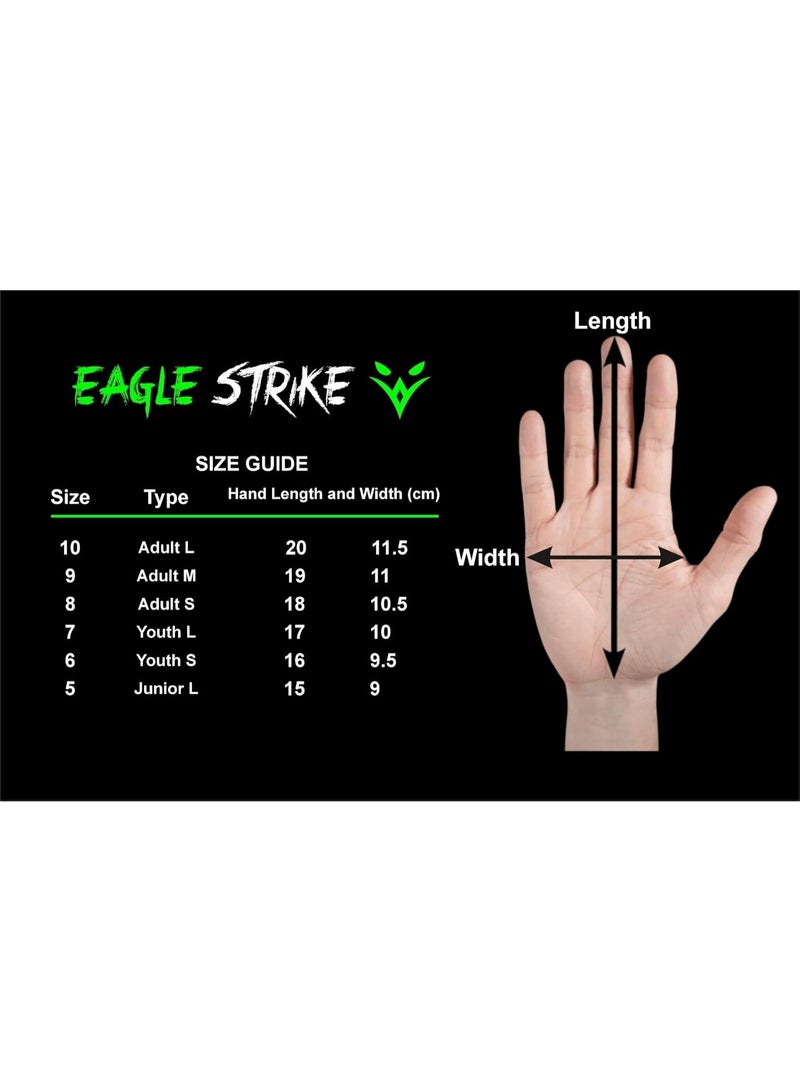 Eagle Strike Goalkeeper Gloves – Professional Goalie Gloves with High-Grip Latex & Removable Finger Protection (Training & Match Use) - Image 3