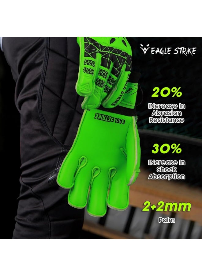 Eagle Strike Goalkeeper Gloves – Professional Goalie Gloves with High-Grip Latex & Removable Finger Protection (Training & Match Use) - Image 2