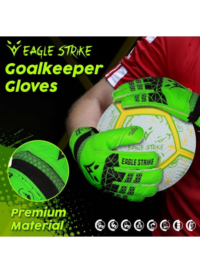 Eagle Strike Goalkeeper Gloves – Professional Goalie Gloves with High-Grip Latex & Removable Finger Protection (Training & Match Use) - Image 4
