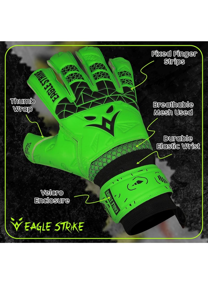 Eagle Strike Goalkeeper Gloves – Professional Goalie Gloves with High-Grip Latex & Removable Finger Protection (Training & Match Use) - Image 5