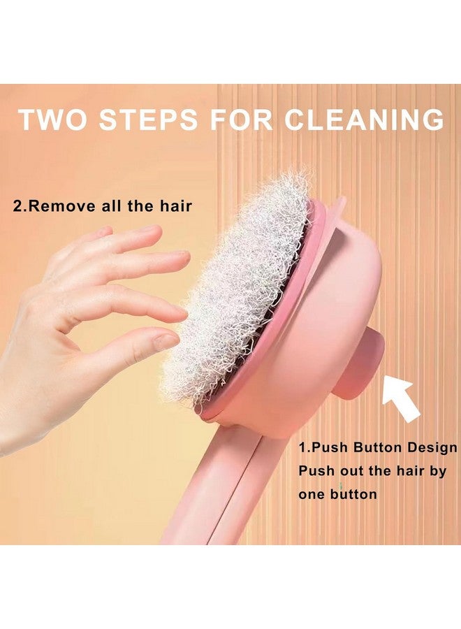 PET 3Pcs Pet Grooming Set Self Cleaning Slicker Brush Pets Long Short Hair Brushes Removes Massage Rubber Bath Shampoo Washing Brush Hand Comb Daily Use Easy To Remove Hair For Dog & Cat - Image 3