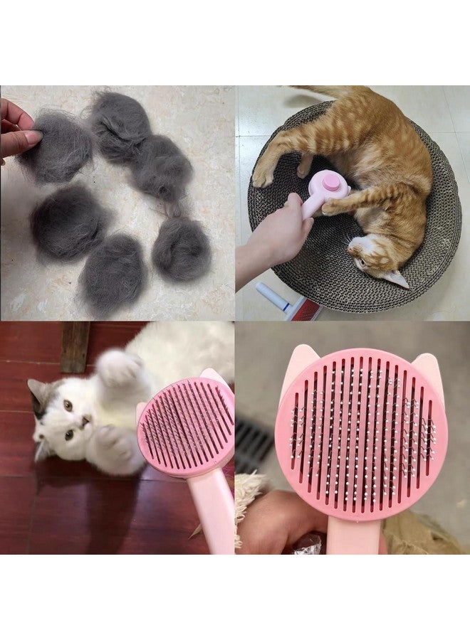 PET 3Pcs Pet Grooming Set Self Cleaning Slicker Brush Pets Long Short Hair Brushes Removes Massage Rubber Bath Shampoo Washing Brush Hand Comb Daily Use Easy To Remove Hair For Dog & Cat - Image 5