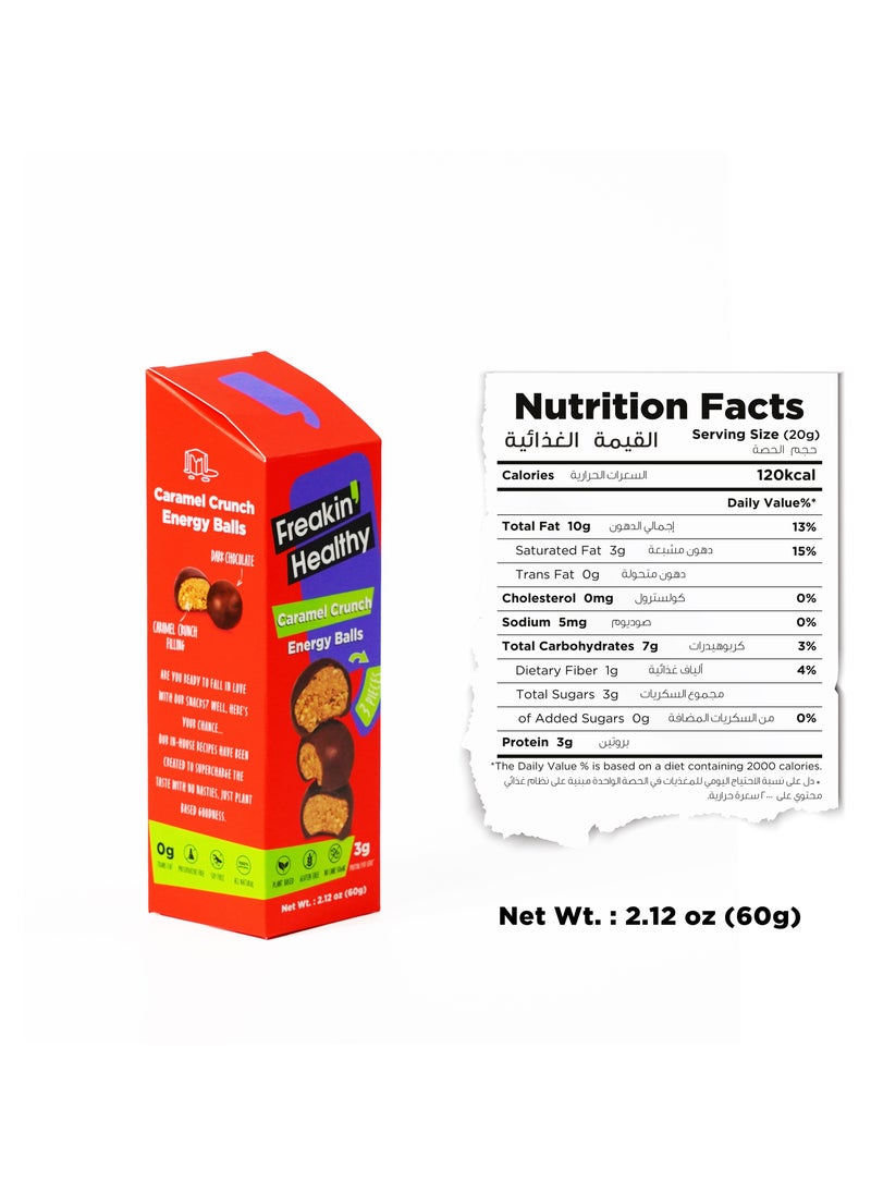 Freakin Healthy Protein Balls Caramel Crunch 60g (3g Protein)  - Image 2