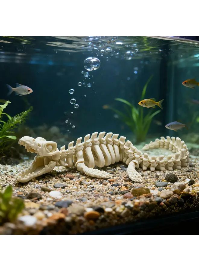 11.02 Inch Plesiosaurus Skeleton Replica Large Dinosaur Bone Model Aquarium Decor - Image 5