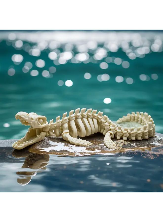 11.02 Inch Plesiosaurus Skeleton Replica Large Dinosaur Bone Model Aquarium Decor - Image 2