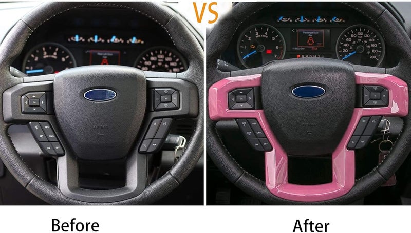 Keptrim for F-150 ABS Pink Steering Wheel Cover Trim for 2015-2020 Ford F150, for 2017-2020 F250 F350, for 2018-2021 Ford Expedition - Image 4