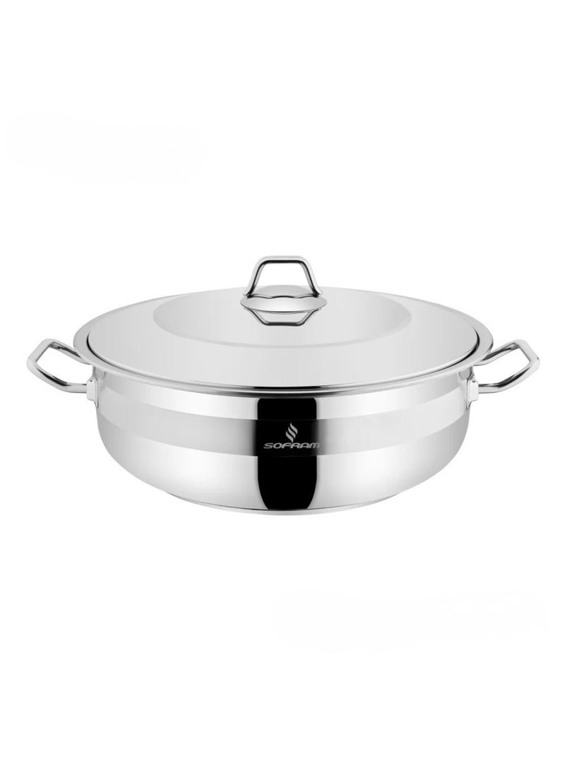 سوفرام قدر طبخ منخفض سوفرام استيل تركي غطاء ستيل مقاس 36 سم - Image 2