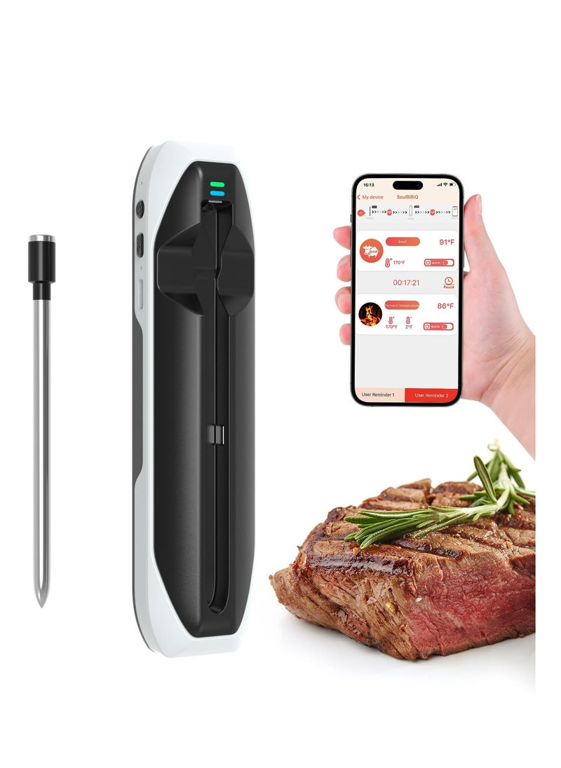 SYOSI - Wireless Meat Thermometer,500Ft Smart Meat Thermometer with Probes,Food Thermometer Grill Thermometer with 2 in 1 Probe,Digital Cooking Meat Thermometer Booster for Rotisserie BBQ Grill Oven Smoker - Image 1