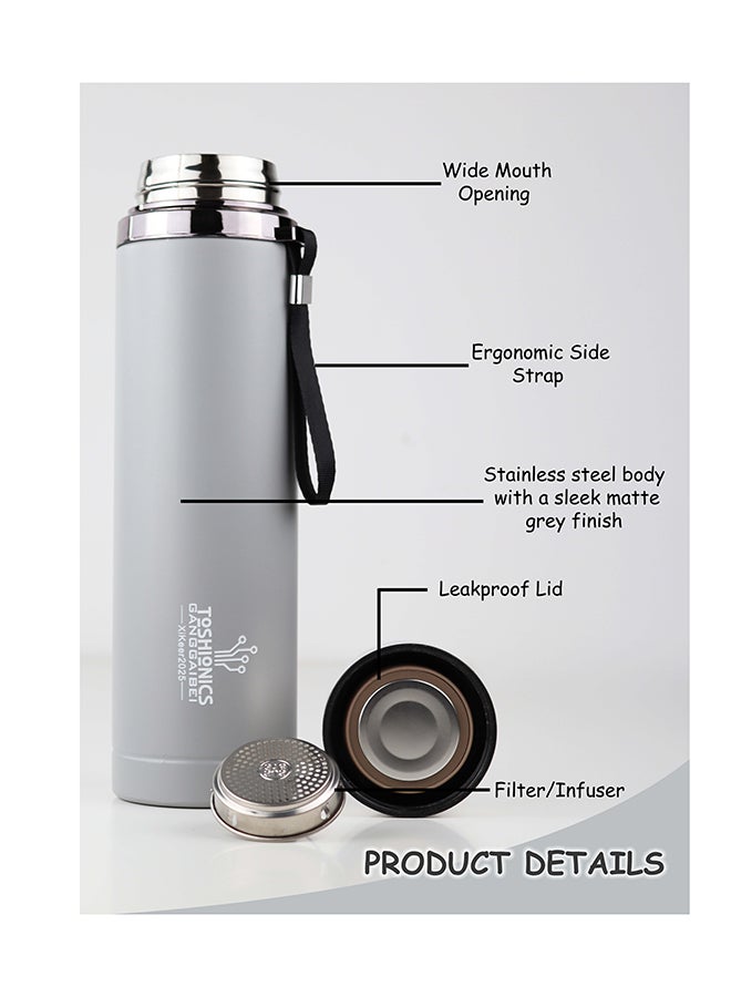 Toshionics 1000ml Double Layer Stainless Steel Vacuum Thermal Flask – Hot and Cold Double Wall Insulated Thermos – SUS316 Inner, SUS304 Shell, Leakproof and BPA-Free Flask – Hot and Cold Beverage Flask for Adults & Kids – Home, Office, School, Travel, Outdoor, Camping, Travel and Trip Drinking Container, 32oz Drinking Water Flask - Image 2